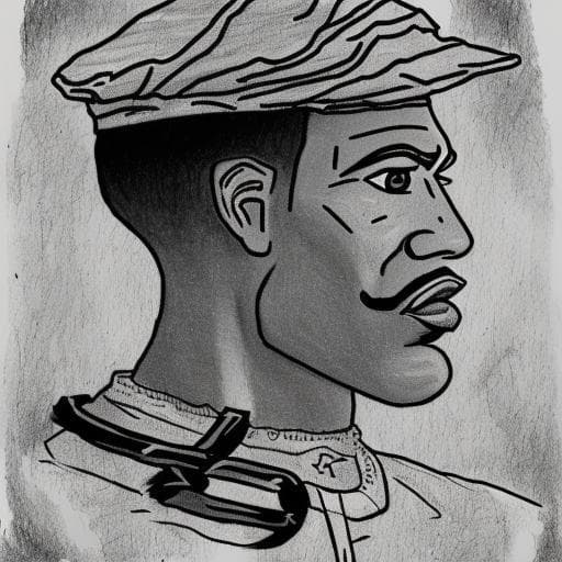 Black and White Hand Drawn Historical Chad